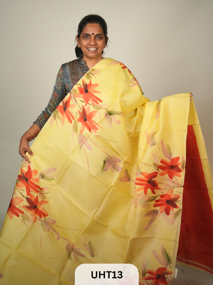 PURE MURSHIDABAD HANDPAINTED SAREE