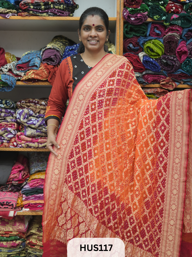 PURE KHADDI GEORGETTE DUPPATTA