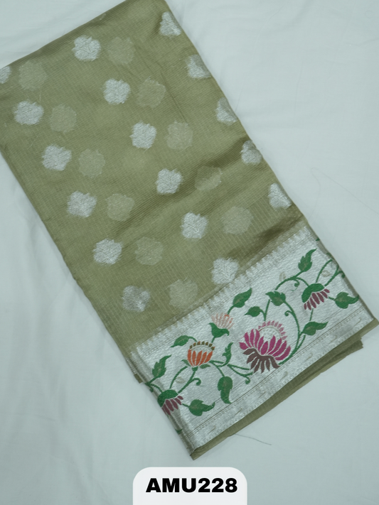 BANARAS RUSSIAN SILK SAREE WITH PRINTED