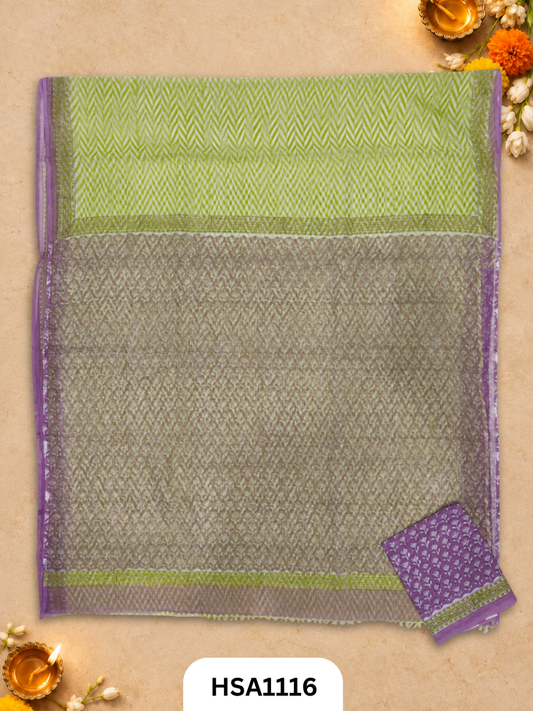 Hand Block Printed Traditional Designs & Multi Colour Combinations Kota Doria Sarees