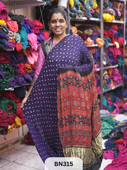 MODAL GAJI - AJRAKH BANDHINI SAREE