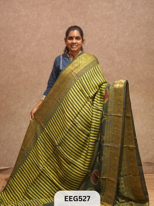 AJRAKH DOLA SILK SAREE