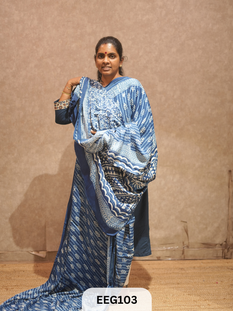 MODAL INDIGO SAREE