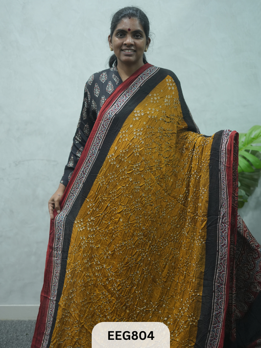 MODAL AJRAKH BANDHEJ SAREE