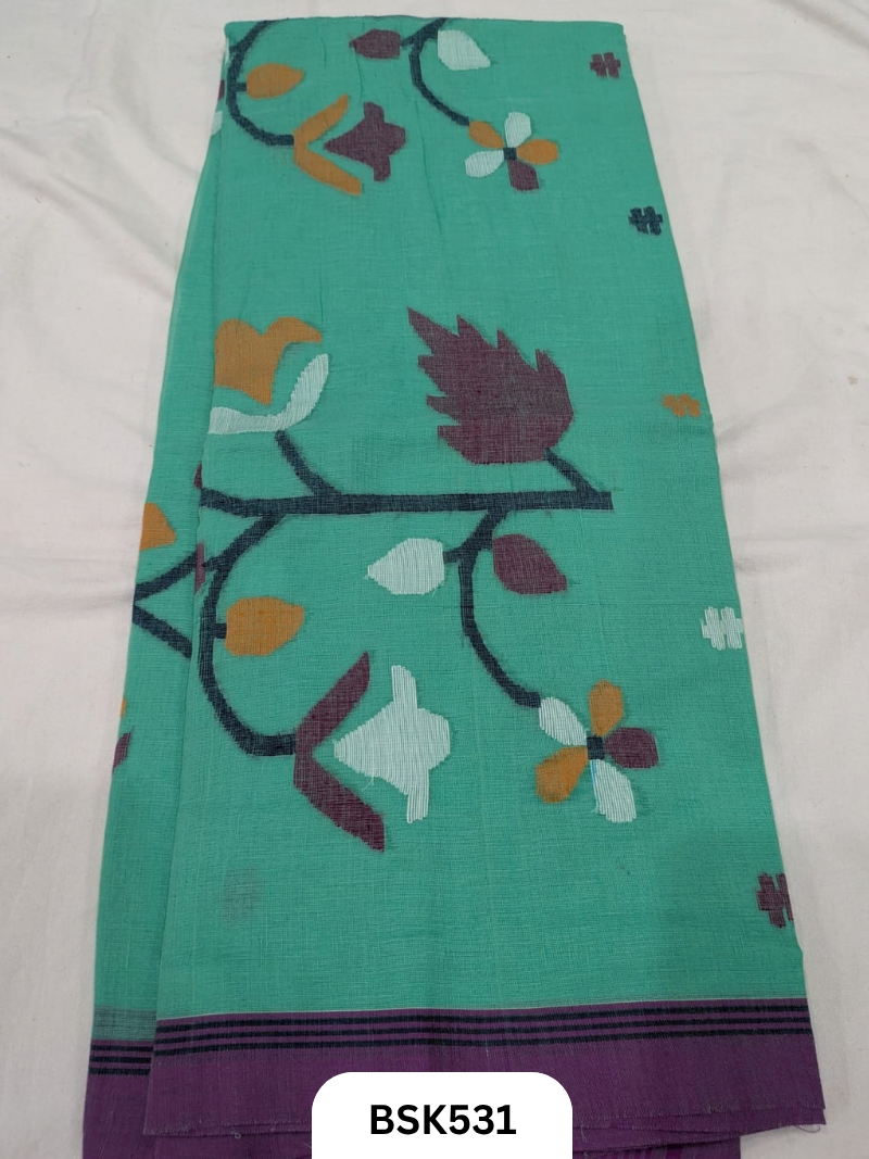 Handloom Pure Mul Cotton With Jamdhani Weave Saree