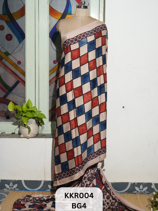 AJRAKH MODAL SAREE | BLOCK PRINT