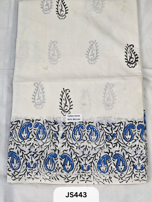 Premium Soft Mul Cotton-Handblock Sarees