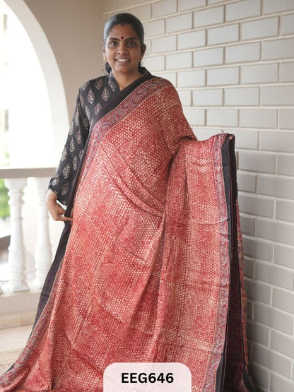 AJRAKH MODAL SAREE - JACKPOT