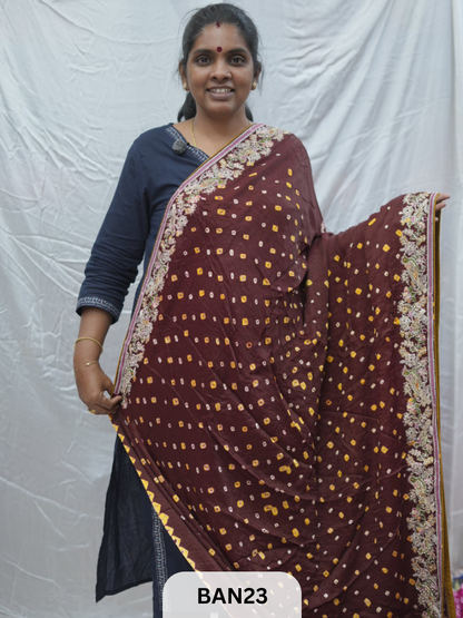 BANDHANI DESIGNER WORK WITH BANDHANI PALLU