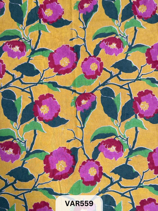 Kalamkari Hand printed - Fabric - 2.25mrts