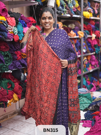 MODAL GAJI - AJRAKH BANDHINI SAREE