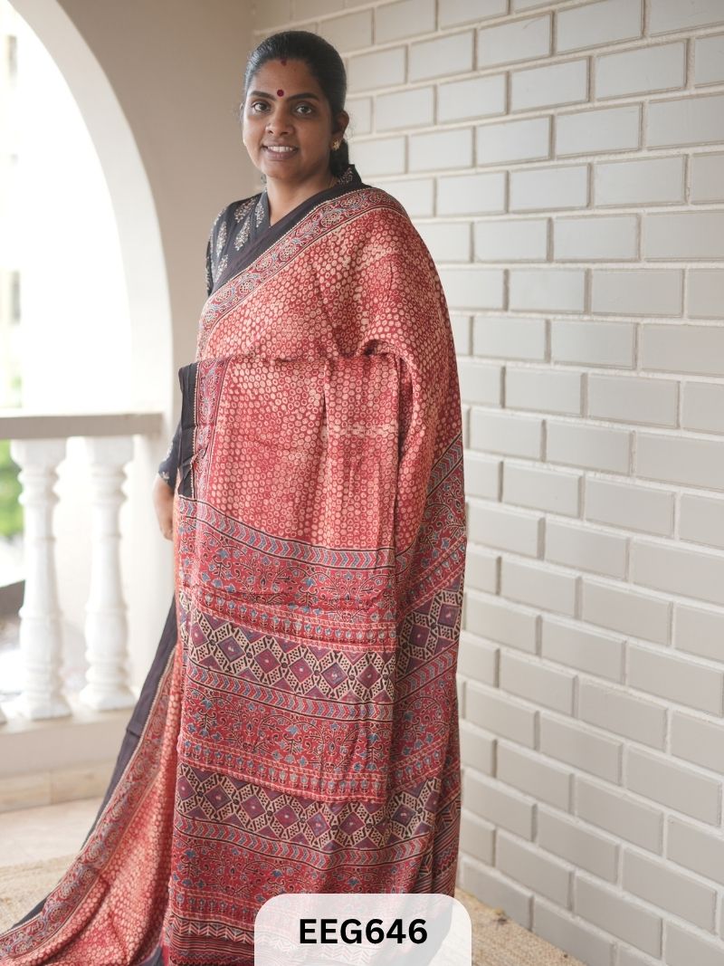 AJRAKH MODAL SAREE - JACKPOT