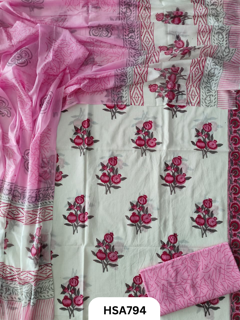 Exclusive Sanganer Handblock Print Salwar Suit 3pcs