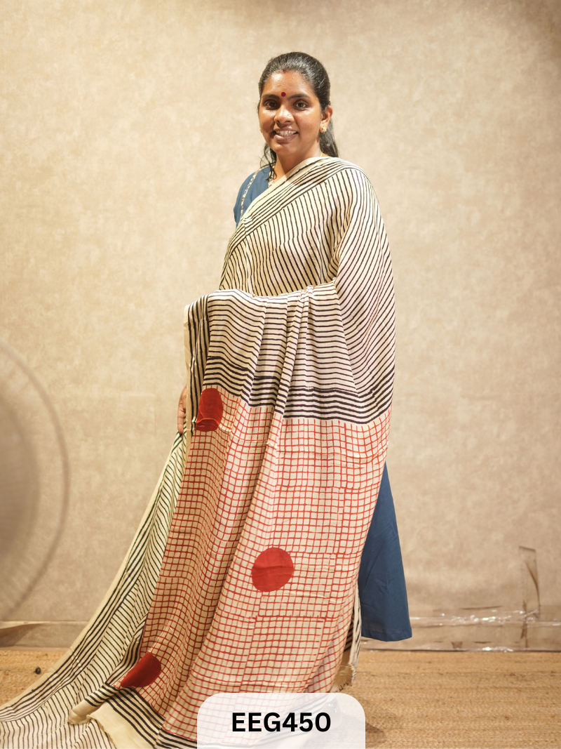 AJRAKH MODAL SAREE- RETRO