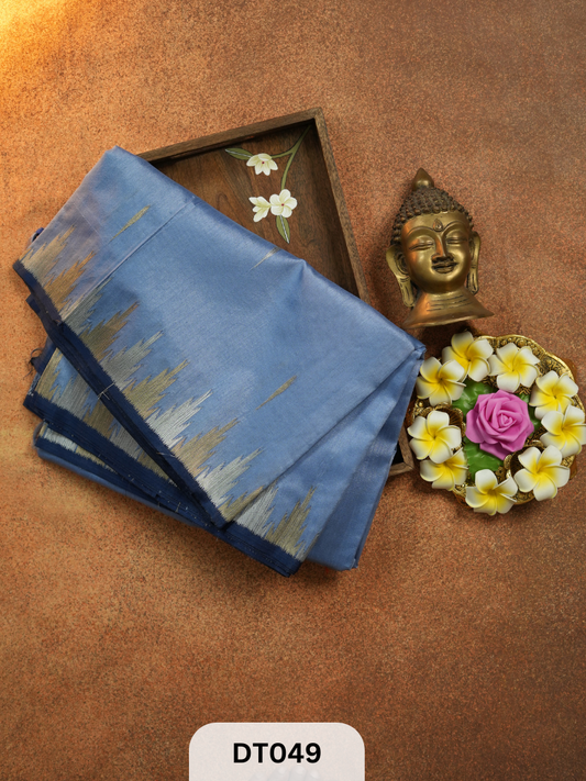 Duppion tussar temple border Saree Story with Shanmuga Priya