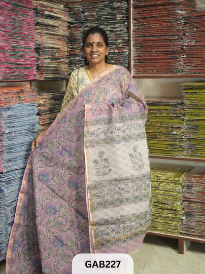 HANDBLOCK PRINT KOTA DORIA SAREE