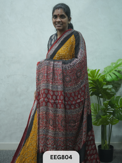 MODAL AJRAKH BANDHEJ SAREE