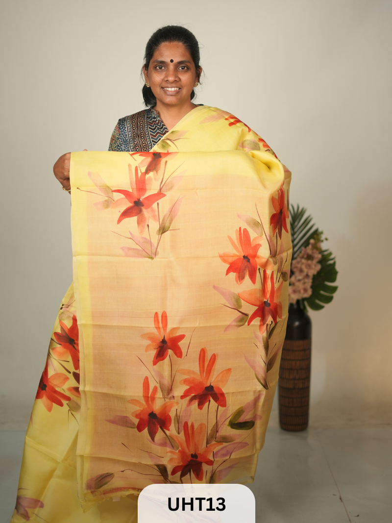 PURE MURSHIDABAD HANDPAINTED SAREE
