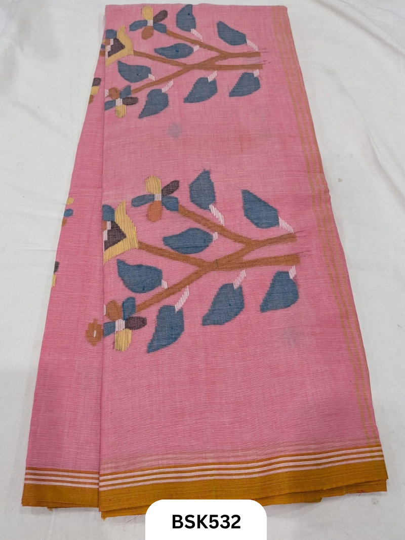 Handloom Pure Mul Cotton With Jamdhani Weave Saree
