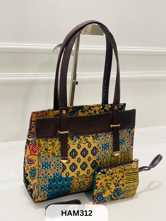 JAQARAD HANDBLOCK PRINT FANCY BACK SIDE ZIP POCKET SIZE 12/10