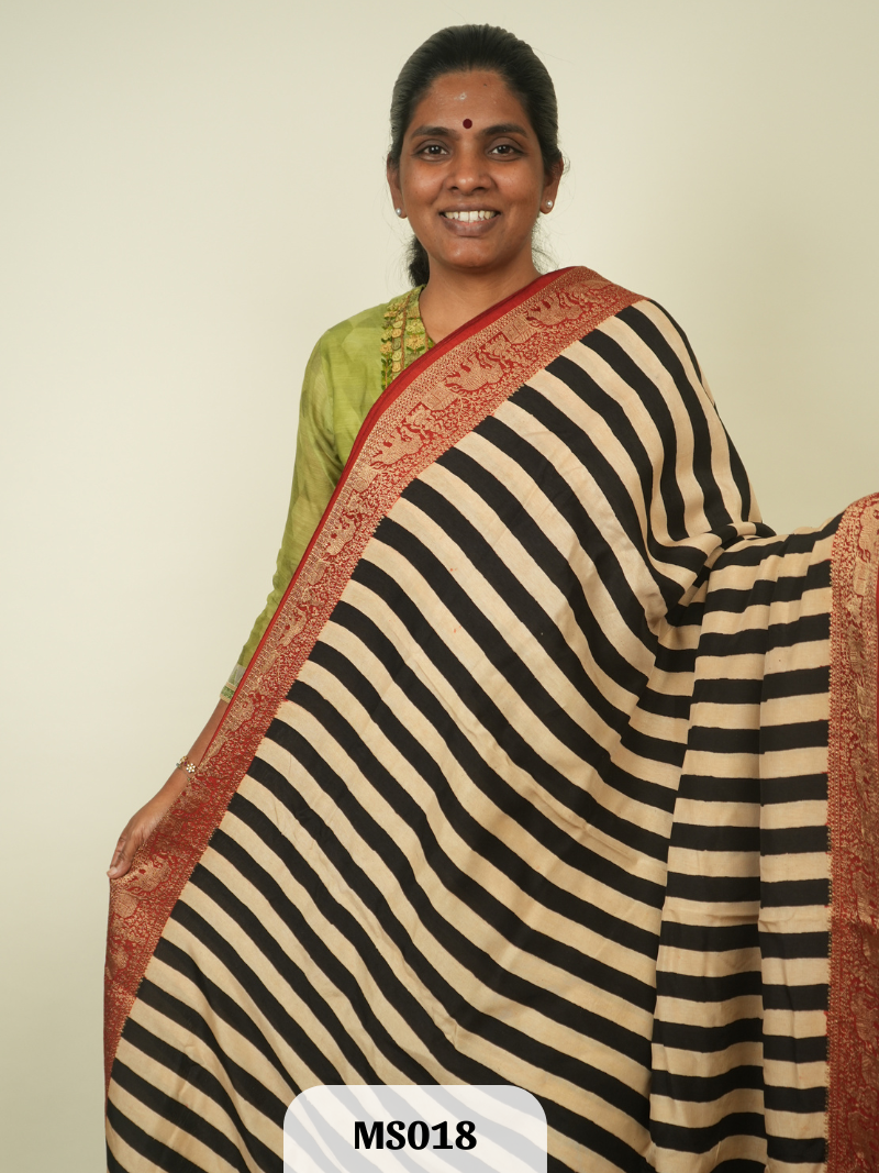 Dola Silk Saree and Ajrakh Magic