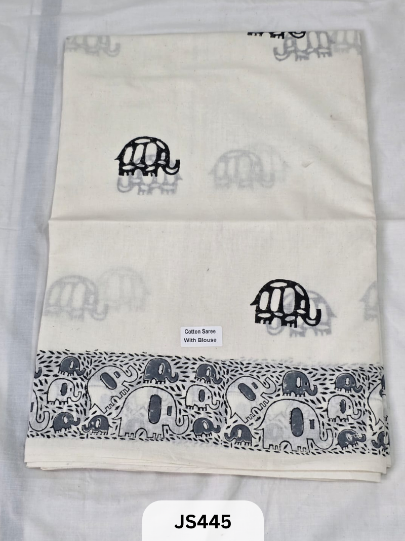 Premium Soft Mul Cotton-Handblock Sarees