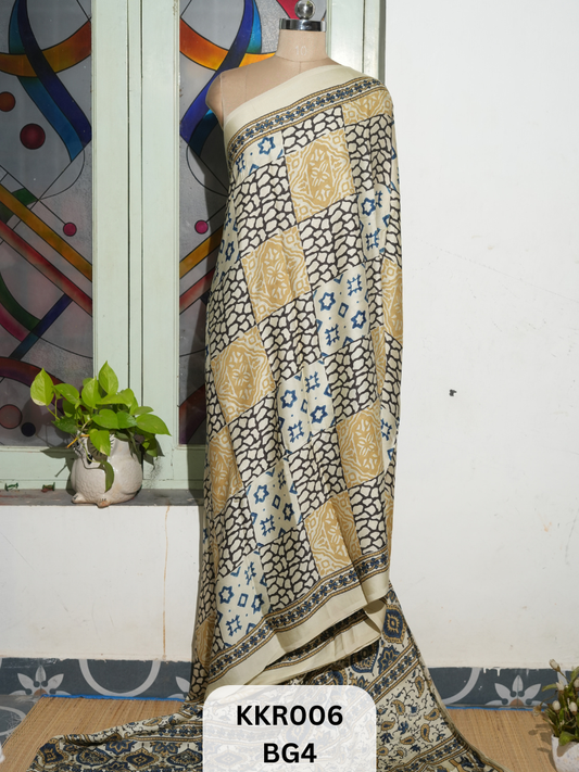 AJRAKH MODAL SAREE | BLOCK PRINT