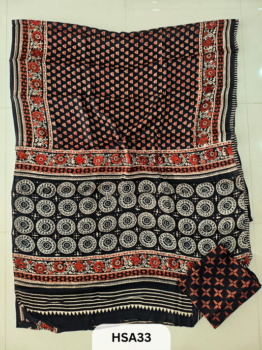 VANASPATI - VEGETABLE HANDBLOCK MODAL SAREE