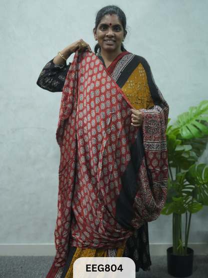 MODAL AJRAKH BANDHEJ SAREE