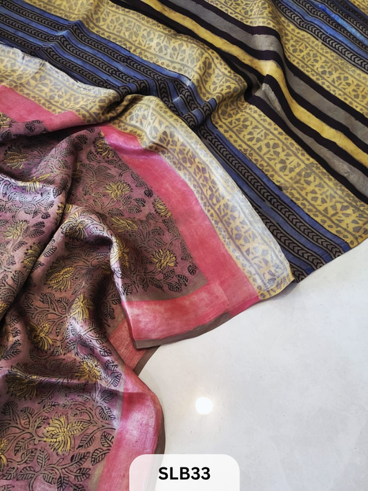 NASPHAL AJRAKH VANASPATHI MODAL HANDBLOCK PRINT SAREE