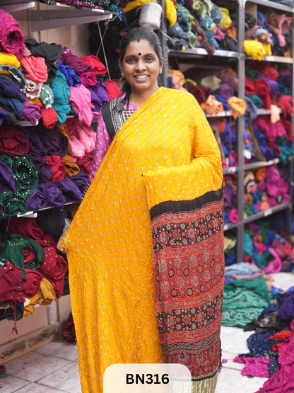 MODAL GAJI - AJRAKH BANDHINI SAREE