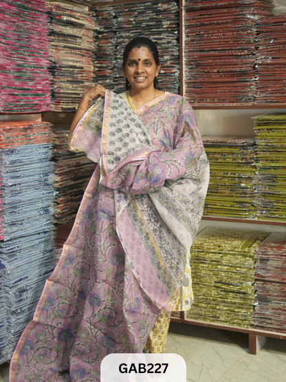 HANDBLOCK PRINT KOTA DORIA SAREE