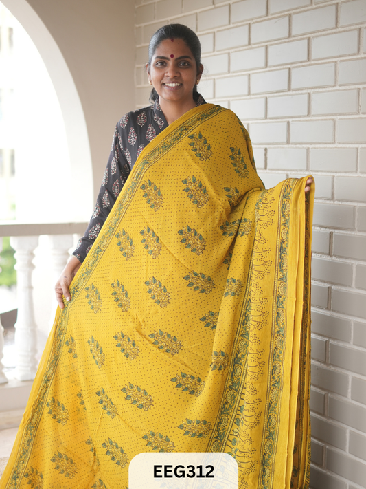 AJRAKH CHINON SAREE