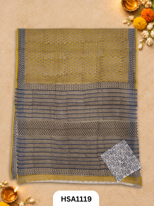 Hand Block Printed Traditional Designs & Multi Colour Combinations Kota Doria Sarees