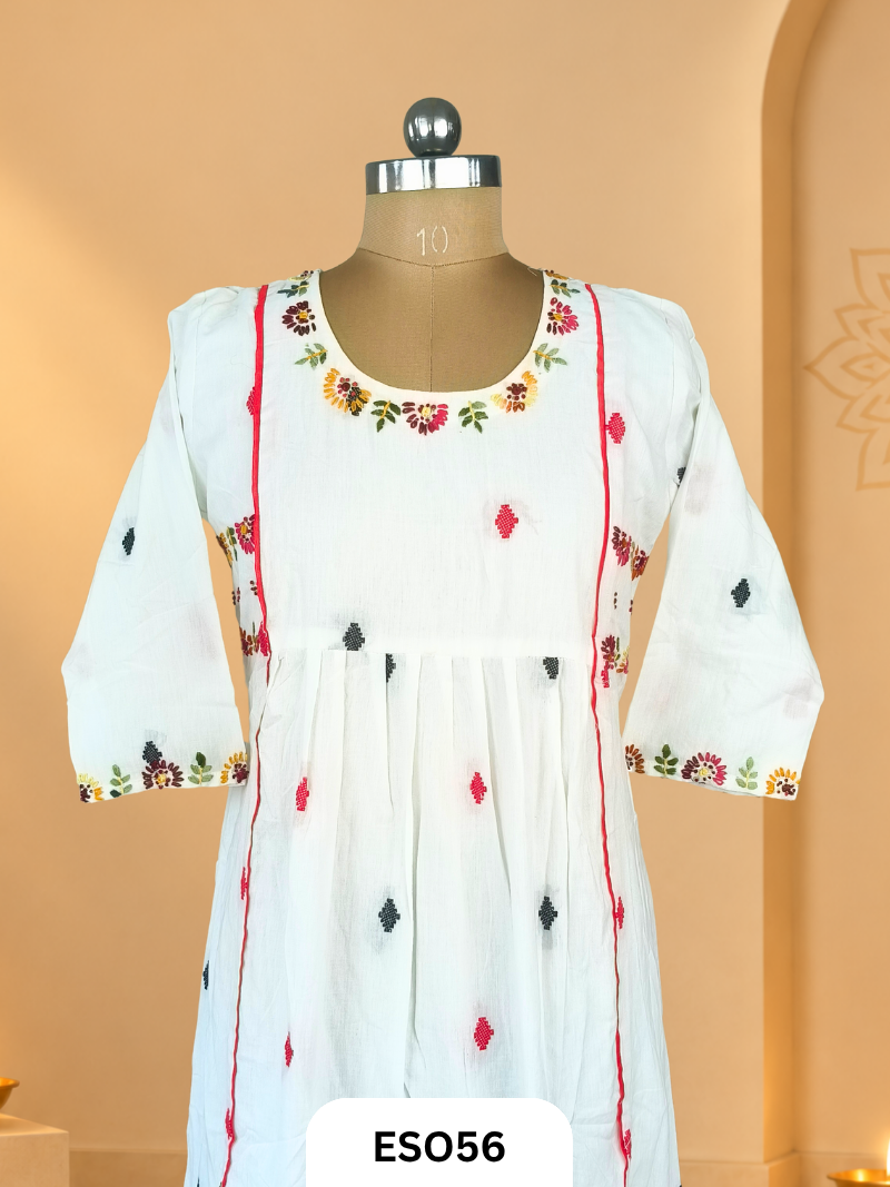 White Jamdani Dress