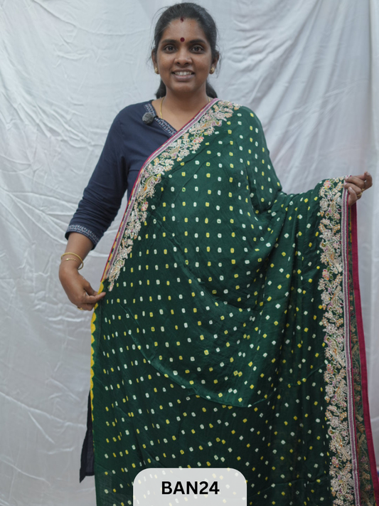 BANDHANI DESIGNER WORK WITH BANDHANI PALLU