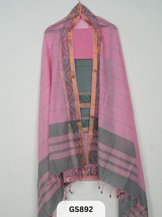 Pure Handloom Mangalgiri Pochampalli suit - 3piece