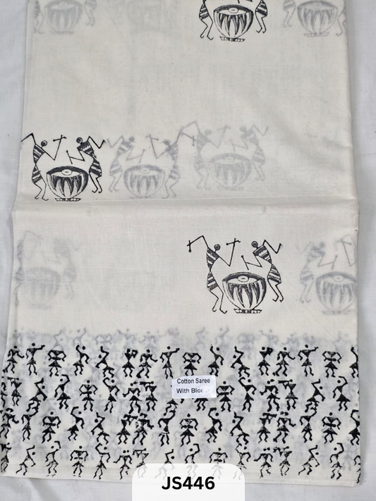 Premium Soft Mul Cotton-Handblock Sarees