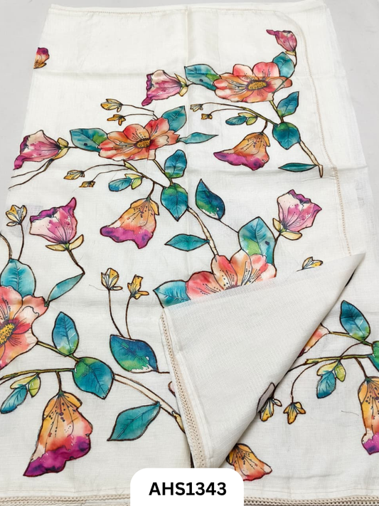 Soft Silk Kota Patch Work Saree With Blouse