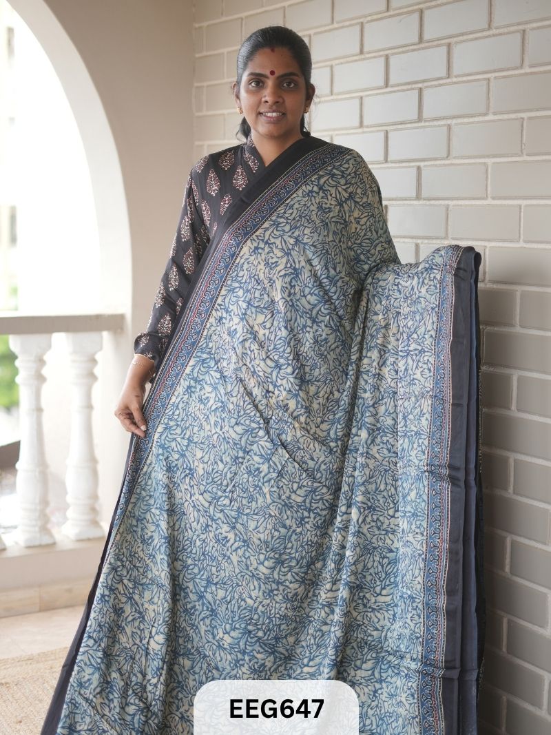 AJRAKH MODAL SAREE - JACKPOT