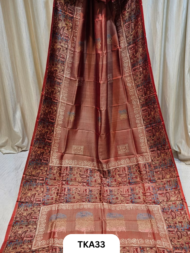Pure Bishnupuri Silk Dual Shade Handblock