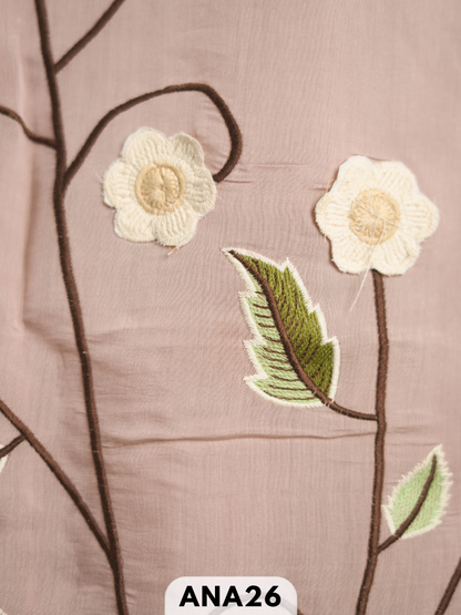 Premium pure muslin Applique 2 Pcs salwar set