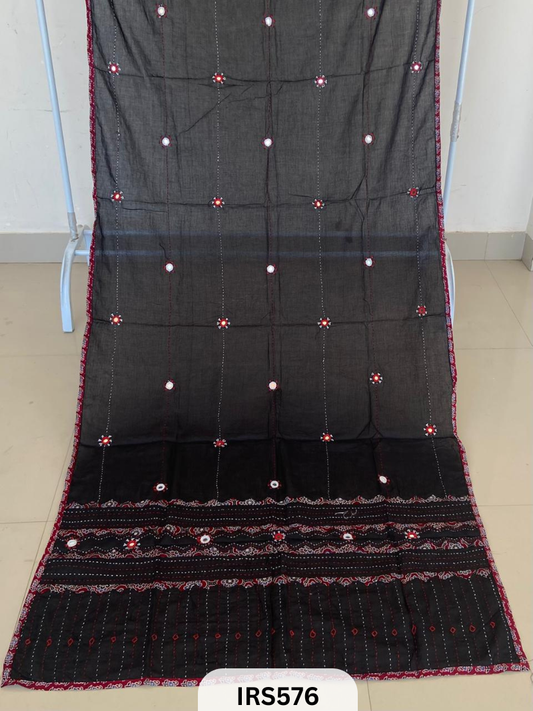 AJRAKH PATCH WORK AND HAND MIRROR WORK DUPATTA - 2.5MTR LENGTH AND 34 PANA
