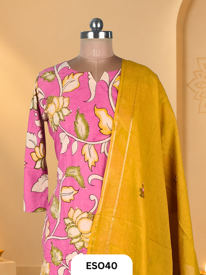 Premium Printed Cotton 3 pcs   kurti set