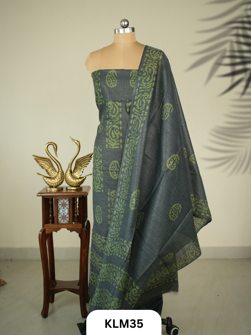 Semi Tussar Salwar Unstitched 3Pc Set