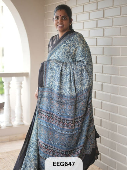 AJRAKH MODAL SAREE - JACKPOT