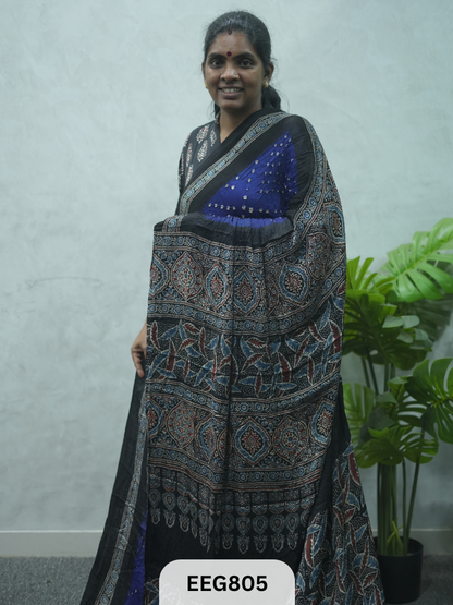 MODAL AJRAKH BANDHEJ SAREE