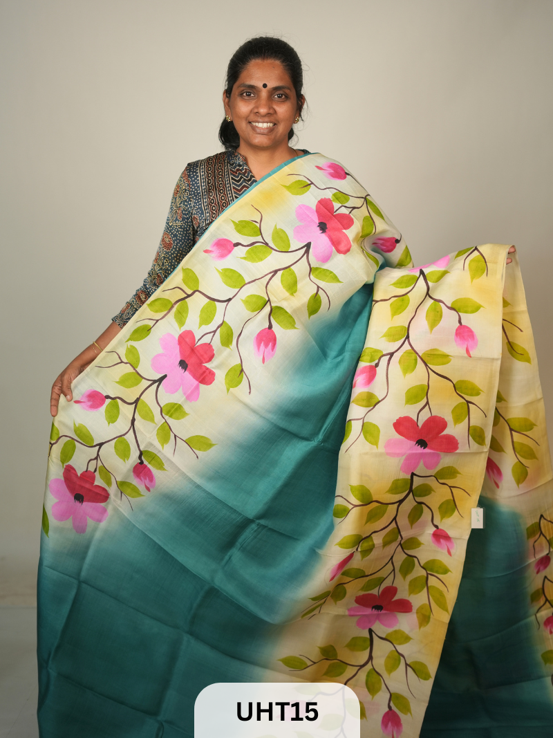 PURE MURSHIDABAD HANDPAINTED SAREE