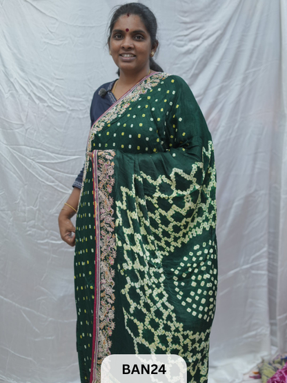 BANDHANI DESIGNER WORK WITH BANDHANI PALLU