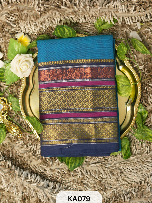 Chettinad cotton saree with Zari Border